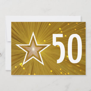 Invitation pour l'anniversaire '50' étoile d'or