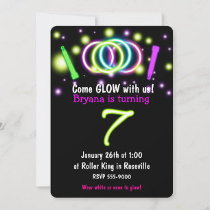 Invitation pour l'anniversaire de 7 ans GLOW Light