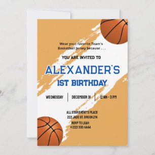 Invitation pour l'anniversaire de basket-ball