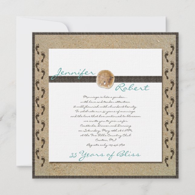 Invitation pour l'anniversaire de Footprints in th (Devant)