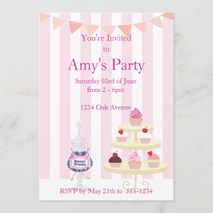 Invitation pour l'anniversaire de Girly Cupcakes e