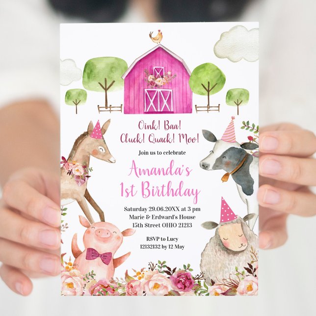 Invitation pour l'anniversaire de la ferme de fill (Créateur téléchargé)