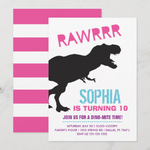 Invitation pour l'anniversaire de la fille au dino