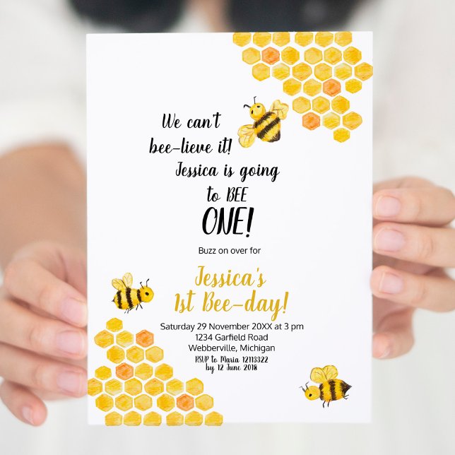 Invitation pour l'anniversaire de l'abeille (Créateur téléchargé)