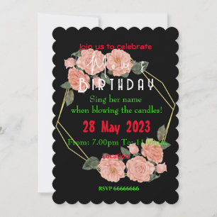 invitation pour l'anniversaire de maman
