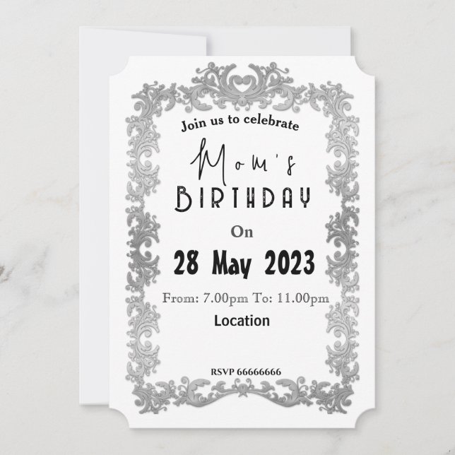 Invitation pour l'anniversaire de maman (Devant)