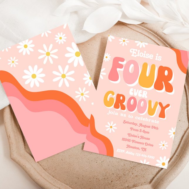 Invitation pour l'anniversaire de quatre ans | Inv (Créateur téléchargé)