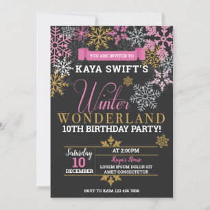 Invitation pour l'anniversaire de Winter Wonderlan