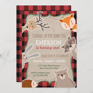Invitation pour l'anniversaire de Woodland Ours de