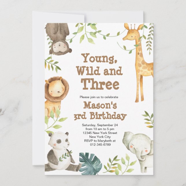 Invitation pour l'anniversaire de Young Wild et Th (Devant)