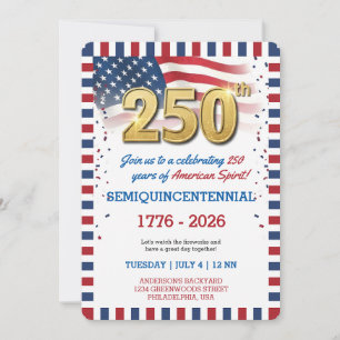 Invitation pour l'anniversaire des 250 ans des Éta