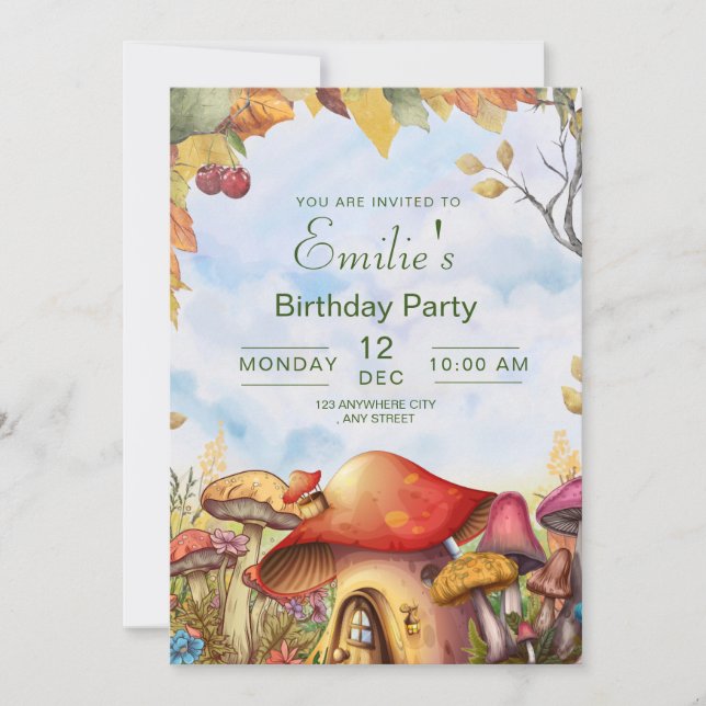 Invitation pour l'anniversaire des bois, Champigno (Devant)