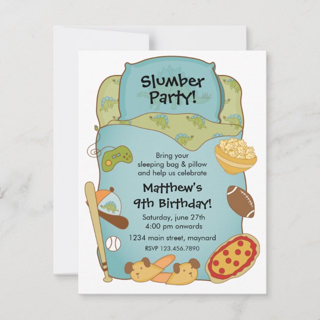Invitation pour l'anniversaire des garçons en sac  (Devant)