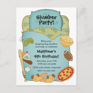 Invitation pour l'anniversaire des garçons en sac