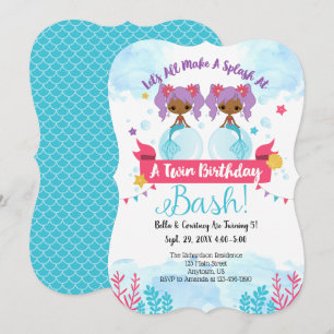Invitation pour l'anniversaire des jumeaux afro-am