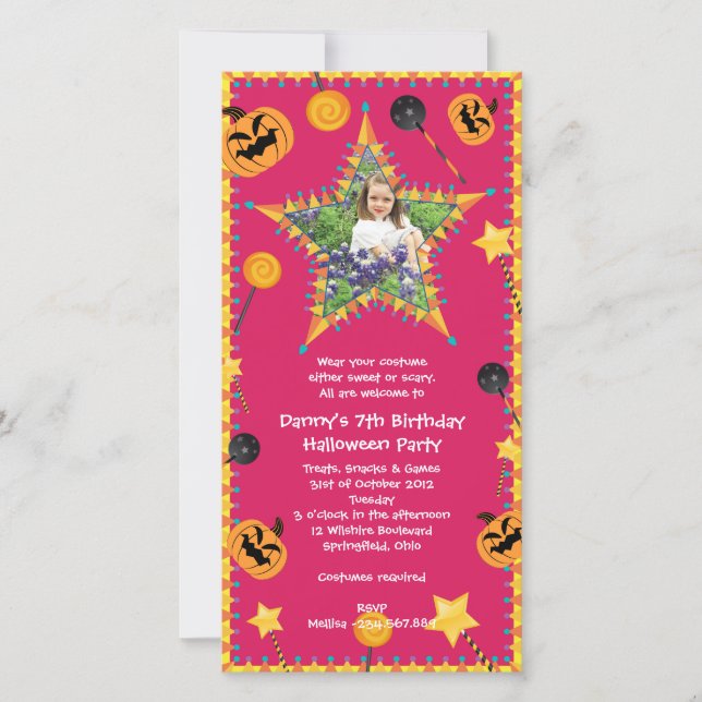 Invitation pour l'anniversaire du costume d'Hallow (Devant)