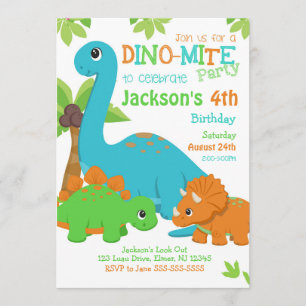 Invitation pour l'anniversaire du garçon Dinosaur 