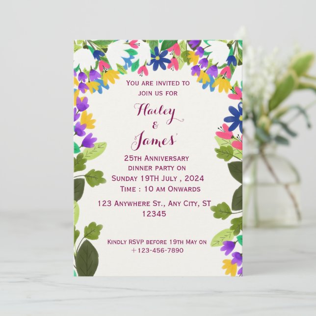 Invitation pour l'anniversaire du mariage (Debout devant)