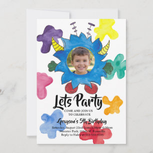 Invitation pour l'anniversaire du monstre à cornes