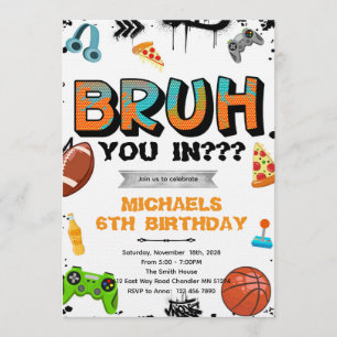Invitation pour l'anniversaire d'un adolescent Bru