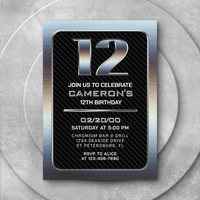 Invitation pour le 12e anniversaire du garçon (Créateur téléchargé)