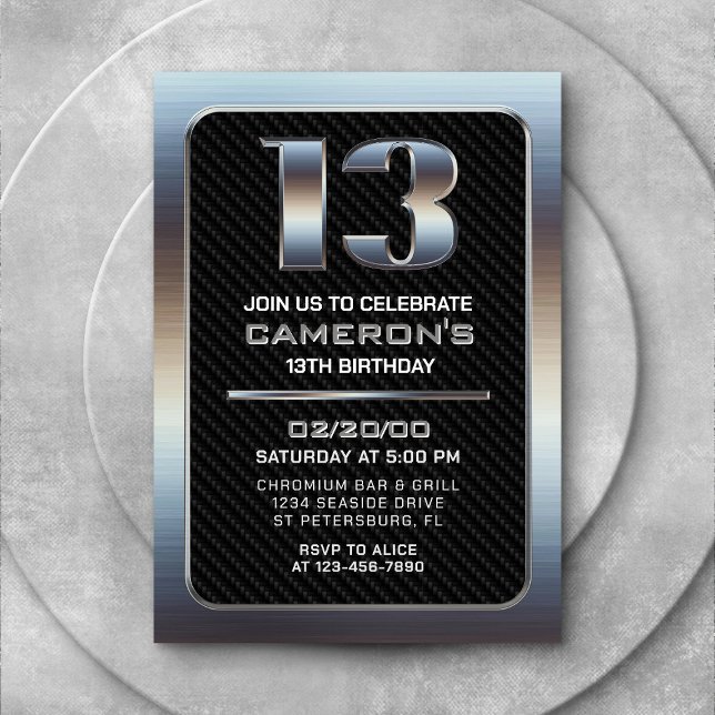 Invitation pour le 13e anniversaire du garçon (Créateur téléchargé)