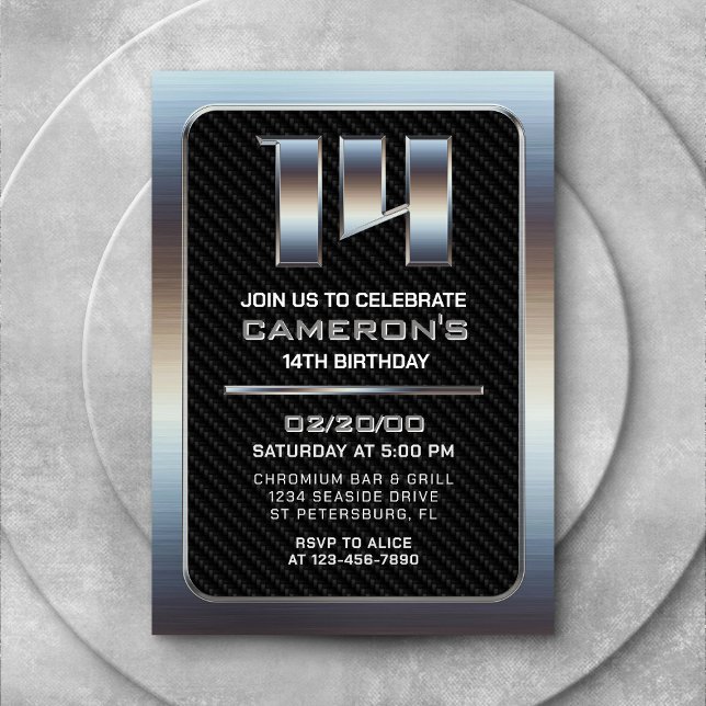 Invitation pour le 14e anniversaire du garçon (Créateur téléchargé)