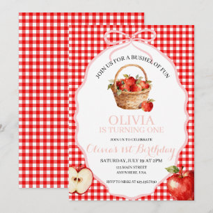 Invitation pour le 1er anniversaire Apple Bushel o