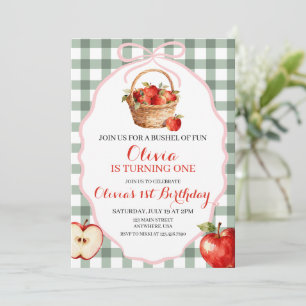 Invitation pour le 1er anniversaire Apple Bushel o