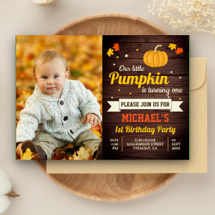 Invitation pour le 1er anniversaire avec une photo