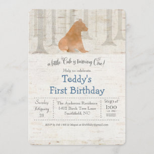 Invitation pour le 1er anniversaire de Bear Birch