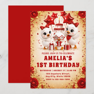 Invitation pour le 1er anniversaire de Caneton Rou