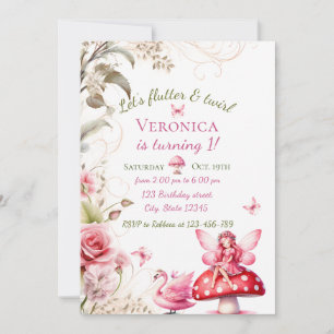 Invitation pour le 1er anniversaire de fée Princes