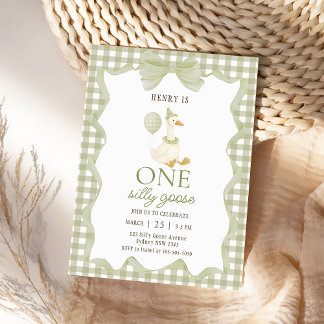 Invitation pour le 1er anniversaire de Gingham One