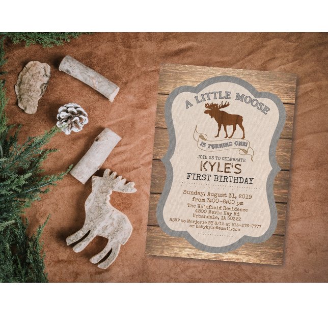 Invitation pour le 1er anniversaire de Moose Boy (Créateur téléchargé)