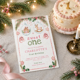 Invitation pour le 1er anniversaire de Noël Sweet