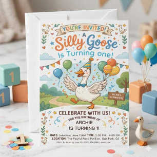 Invitation pour le 1er anniversaire de Silly Goose