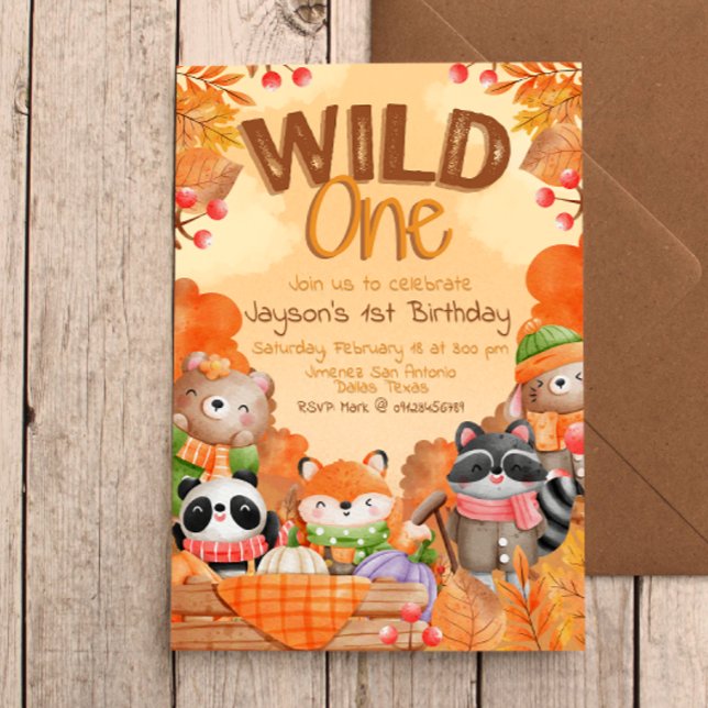 Invitation pour le 1er anniversaire de Wild One Wo (Créateur téléchargé)