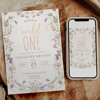 Invitation pour le 1er anniversaire de Wildflower