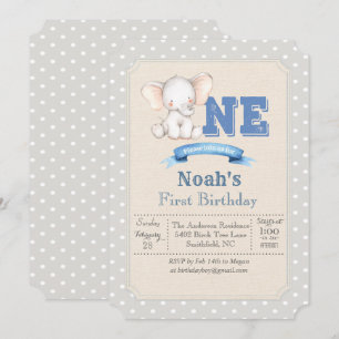 Invitation pour le 1er anniversaire d'Elephant Boy