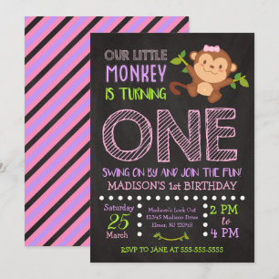Invitation pour le 1er anniversaire d'une petite s