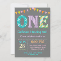 Invitation pour le 1er anniversaire. Fille Premier