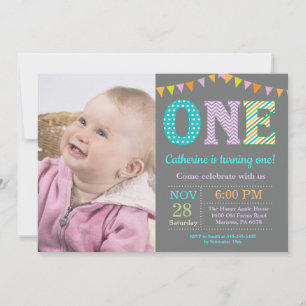 Invitation pour le 1er anniversaire. Photo du prem
