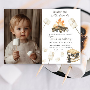 Invitation pour le 1er anniversaire S'more Fun Cam