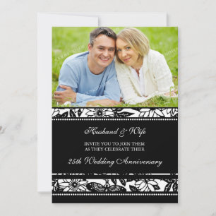 Invitation pour le 25e anniversaire avec photo flo