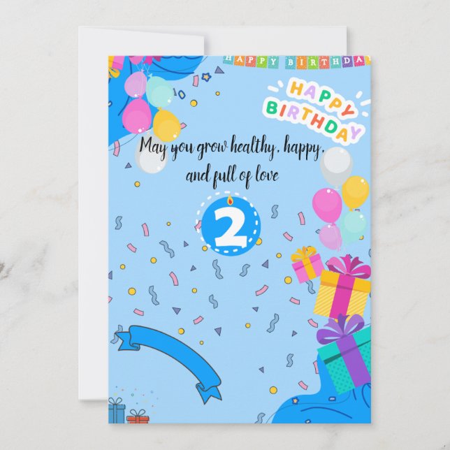 Invitation pour le 2e anniversaire - Pièce mignonn (Devant)