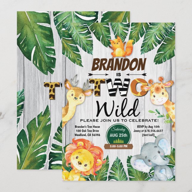 Invitation pour le 2ème anniversaire de la jungle. (Devant / Derrière)