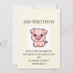 Invitation pour le 3ème anniversaire de bébé cocho
