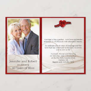 Invitation pour le 40e anniversaire de mariage de