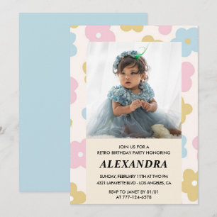 Invitation pour le 4ème anniversaire Rétro Fleurs